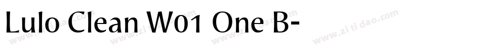 Lulo Clean W01 One B字体转换